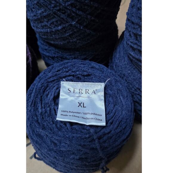Polyester yarn cake lot two sweater navy blue and purple yarn skein for crafting - Picture 2 of 3